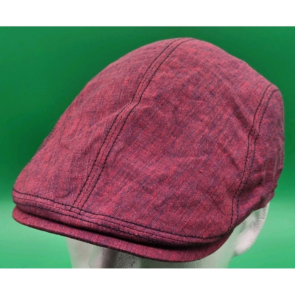 Gottmann Hat Jackson Linen Burgundy Red Mens XL - 61cm UPF 50+ Newsboy Flat Cap